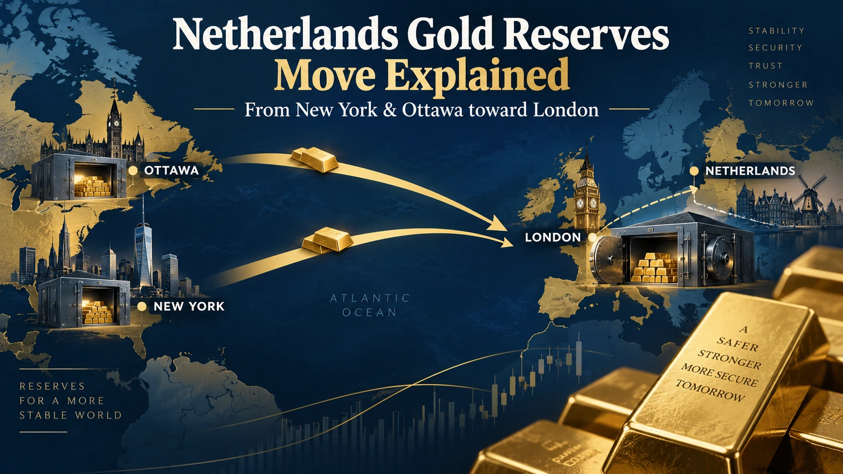 Netherlands gold reserves move explained from New York and Ottawa toward London